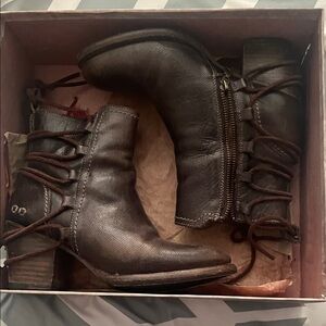 Bed Stu Dark Brown Lace Up Boots